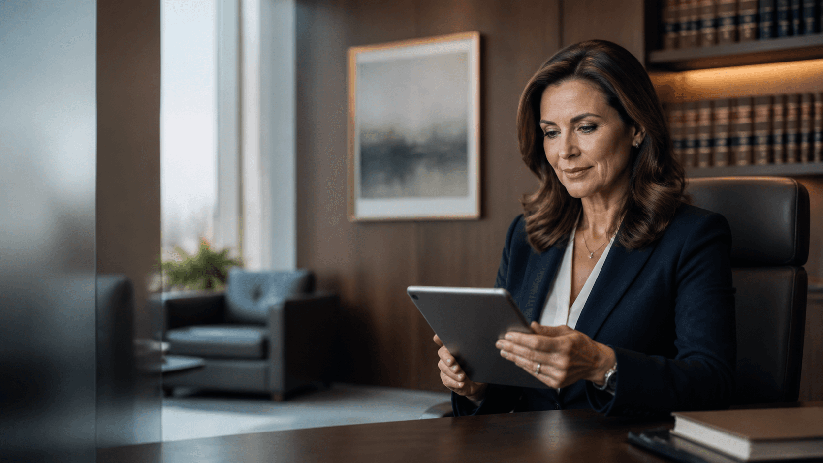 Divorce attorney privately reviewing a qualified prospective-client intake